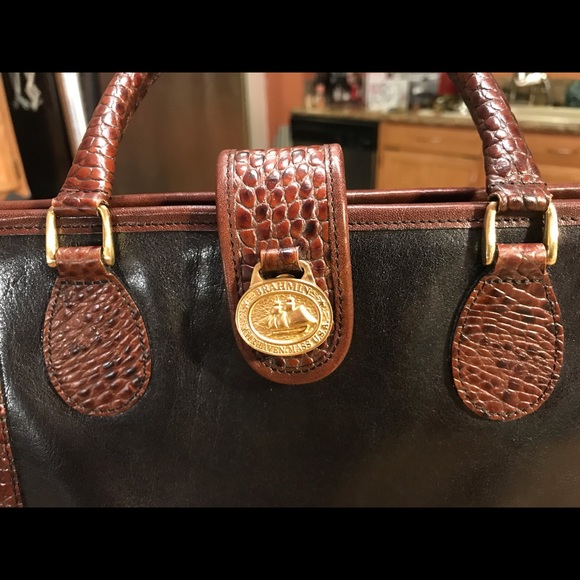 Vintage Brown & Black Brahmin Purse - Picture 2 of 8